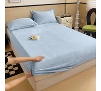 Genérico Sábana Bajera Elástica De Felpa Extra Suave Y Mullida con Bolsillo Profundo, Transpirable Y Antideslizante, Cuidado De La Piel.,Azul,48x74cm(19x29inch)