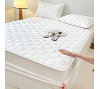 Genérico Sábana Bajera Suave, Transpirable Y Silenciosa, con Bolsillo Profundo, Transpirable Y Antideslizante, Cuidado De La Piel.,Blanca,180x200cm(71x79inch)