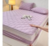 Genérico Sábana Bajera Suave, Transpirable Y Silenciosa, con Bolsillo Profundo, Transpirable Y Antideslizante, Cuidado De La Piel.,Púrpura,150x200cm(59x79inch)