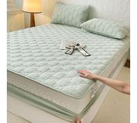 Genérico Sábana Bajera Suave, Transpirable Y Silenciosa, con Bolsillo Profundo, Transpirable Y Antideslizante, Cuidado De La Piel.,Verde,200x220cm(79x87inch)