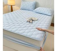 Genérico Sábana Bajera Suave, Transpirable Y Silenciosa, con Bolsillo Profundo, Transpirable Y Antideslizante, Cuidado De La Piel.,Azul,200x220cm(79x87inch)