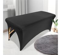 Genérico Sábanas Masaje Cuero EláStico, Funda Impermeable para Camilla Masaje, SáBana Protectora para Camilla Masaje para SPA SalóN Belleza Hogar(Negro)