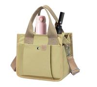 Generico Sac Fourre-Tout en Toile - Sac à Main Shopping avec Poignée | Bandoulière avec Tirantes | Pour Femmes Bureau École Voyage Extérieur Pique-Nique Navette Shopping, verde caqui, riferimento