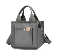 Generico Sac Fourre-Tout en Toile - Sac à Main Shopping avec Poignée | Bandoulière avec Tirantes | Pour Femmes Bureau École Voyage Extérieur Pique-Nique Navette Shopping, Gris, riferimento alla