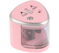 Genérico Sacapuntas Eléctrico Automático de Doble para Lápices con Motor Potente y Protección de Seguridad para Oficina Escuela y Uso Artístico Color Rosa Portátil