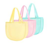Genérico Sacs Plage Filet 3 Pièces Colorés 32 x 23 cm - Range Coquillages Pliable Léger Respirant | Sac Jouets Été Natation Vacances Famille Adultes | Organiseur Pierres Crabes Accessoire Bord Mer