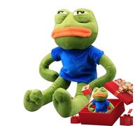Genérico Sad Frog Plush Toy - Soft Cartoon Stuffed Animal For, Boys, and Kids, Anime-Inspired Frog Doll, Ideal For Birthday, Christmas, Valentines, Easter, Indoor Play, Bedroom, Nursery