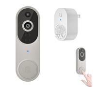Genérico Safe Doorbell, Safe Doorbell Camera Wireless, 1080p Smart Wireless Video Doorbells Camera Chime, Motion Detection, Night Vision, Two-Way Audio, The Smarter Way To Protect Your Home (Beige)