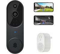 Genérico Safe Doorbell, Safe Doorbell Camera Wireless, Wireless Wi-Fi Video Doorbells, 1080p Smart Wirelesses Video Doorbells Camera Chime (Black A,1Pcs)