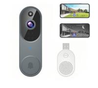 Genérico Safedoorbell-The Smarter Way to Protect Your Home, Safe Door Bell with Camera, Doorbell Camera No Monthly Fee, Smart WiFi Video Cameras with Chime, Protect Your Home (Gray)
