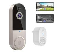 Genérico Safedoorbell-The Smarter Way to Protect Your Home, Safe Door Bell with Camera, Doorbell Camera No Monthly Fee, Smart WiFi Video Cameras with Chime, Protect Your Home (Gold)