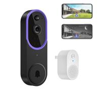 Genérico Safedoorbell-The Smarter Way to Protect Your Home, Safe Door Bell with Camera, Doorbell Camera No Monthly Fee, Smart WiFi Video Cameras with Chime, Protect Your Home (Purple)