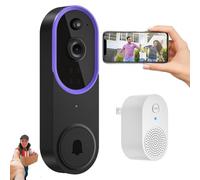 Genérico Safedoorbell The Smarter Way to Protect Your Home, Safe Doorbell Camera Wireless, Wireless Wi-Fi Video Doorbells Smart WiFi Doorbell Cameras, with Motion Detection (Black)