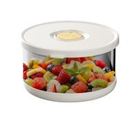Generico Salad Container, Leakproof Glass Lunch Bowl, 10.9x10.9x6.5cm/4.29x4.29x2.56 inches Airtight Sealing Food Storage Clear for Workplace, School, Kitchen, Pantry, Fridge, Camping