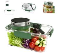Genérico Salad Pod Leakproof Mason Jar Style Lunch Box,Large Salad Lunch Box with Hidden Dressing Container,Portable Meal Prep Container with Fork,for Home, Office & Travel Lunches