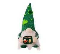 Genérico San Patricks Day GNOME Plush - Shamrock Sequin Hat Doll, Faceless Tomte Ornament, LED Light Decor, Table Shelf Accent, Festive Display Piece | Irish Scandinavian Home Decoration Desk