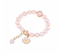 Genérico San Valentín Colores Preciosos Abuelita Mm Anillos Flor Multi Perlas Estilo Accesorios hechos a mano Cuentas de cadena de mano de fresa Clásico Pulsera Mujer Pareja Joyería, talla única