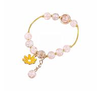 Genérico San Valentín Colores Preciosos Abuelita Mm Anillos Flor Multi Perlas Estilo Accesorios hechos a mano Cuentas de cadena de mano de fresa Clásico Pulsera Mujer Pareja Joyería, talla única
