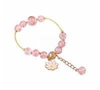 Genérico San Valentín Colores Preciosos Abuelita Mm Anillos Flor Multi Perlas Estilo Accesorios hechos a mano Cuentas de cadena de mano de fresa Clásico Pulsera Mujer Pareja Joyería, talla única