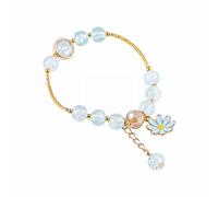 Genérico San Valentín Colores Preciosos Abuelita Mm Anillos Flor Multi Perlas Estilo Accesorios hechos a mano Cuentas de cadena de mano de fresa Clásico Pulsera Mujer Pareja Joyería, talla única