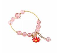 Genérico San Valentín Colores Preciosos Abuelita Mm Anillos Flor Multi Perlas Estilo Accesorios hechos a mano Cuentas de cadena de mano de fresa Clásico Pulsera Mujer Pareja Joyería, talla única