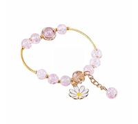 Genérico San Valentín Colores Preciosos Abuelita Mm Anillos Flor Multi Perlas Estilo Accesorios hechos a mano Cuentas de cadena de mano de fresa Clásico Pulsera Mujer Pareja Joyería, talla única