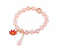 Genérico San Valentín Colores Preciosos Abuelita Mm Anillos Flor Multi Perlas Estilo Accesorios hechos a mano Cuentas de cadena de mano de fresa Clásico Pulsera Mujer Pareja Joyería, talla única