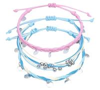Genérico San Valentín natural abuela rosa joyería tobilleras linda amistad pie joyería para mujeres adolescentes pulsera con rosa joyería, talla única, cloth, No Gemstone