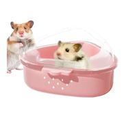 Genérico Sand Bath Container - 6 pulgadas Covered Sandbox Grooming, Cleaning with Sleeping, Pet Bathtub for Playing Exploring, Bathroom for Gerbil Lemming, transparente material, Convenient Storage