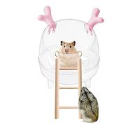 Generico Sand Bathtub for Hamsters, Clear Pet Hamster Sand Bath Bowl with Ladder, Animal Habitat Decor, Small Pet Cage Accessories for Hamsters, Hedgehogs & Lemmings, (Fun & Functional)
