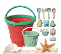 Genérico Sand Toys for Kids - Plegable Bucket Rake Mold Playset | 13 piezas Colorful Kids Beach Toys | Travel Sand Play Set for Ages 3 and Up Children Yard Travel Vacation Outdoor Backyard Games