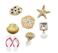 Genérico Sandal Charm - 6 Pieces Gold Sea Theme Shell Shoe Decor