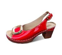 Genérico Sandales confortables à enfiler pour femmes chaussures de marche décontractées à talon épais et respirantes pour toutes vos sorties saisonnières