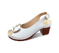 Genérico Sandales confortables à enfiler pour femmes chaussures de marche décontractées à talon épais et respirantes pour toutes vos sorties saisonnières