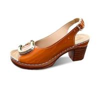 Genérico Sandales confortables à enfiler pour femmes chaussures de marche décontractées à talon épais et respirantes pour toutes vos sorties saisonnières