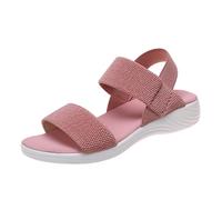 Genérico Sandales d'été à plateforme pour femmes, élégantes et confortables, à bride arrière plate, chaussures de loisirs d'été, sandales de plage, sandales de randonnée, extensibles, tissées (43)