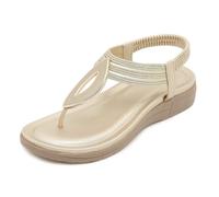 Genérico Sandales d'été bohème pour femmes tissées main avec bout rond pour un confort optimal et des sorties plage élégantes en grande pointure