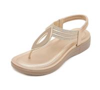 Genérico Sandales d'été bohème pour femmes tissées main avec bout rond pour un confort optimal et des sorties plage élégantes en grande pointure