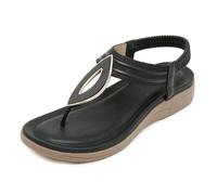 Genérico Sandales d'été bohème pour femmes tissées main avec bout rond pour un confort optimal et des sorties plage élégantes en grande pointure