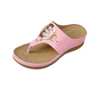 Genérico Sandales Femme été Pantuflas de Mujer Cómodas para Uso Diario con Diseño de Tira y Tacón Cuña Primavera Verano Combinar Conjuntos Casuales (42)