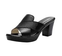 Genérico Sandales Femmes à Talon Compensé avec Détail Poisson pour l'Été Modèle Flip-Flop Bouche et Semelle Chunky Confortable