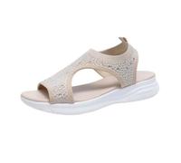 Genérico Sandalia de Mujer de Plataforma Tipo Esclava, Material Bio, Forradas de, Comodas y Elegantes, Talon Abierto y Decorada con, Ideales para Primavera-Verano sandalias mujer