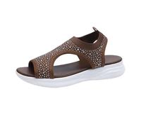 Genérico Sandalia de Mujer de Plataforma Tipo Esclava, Material Bio, Forradas de, Comodas y Elegantes, Talon Abierto y Decorada con, Ideales para Primavera-Verano sandalias mujer
