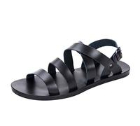Genérico Sandalia Deportiva Hombre - Sandalias De Hombre Zapatos Roman Casual Sandals Flat Fashion Beach Style Sandalias Antideslizantes para Hombres Ligeros para Hombres (Black 45)