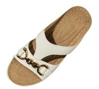 Genérico Sandalia Plana Mujer Cómodas Sandalias Barefoot Sandalias de Mujer,Zapatos Suaves,de Corte Clásico,Atléticos,Para Yoga,Para Vestir,con Elástico En El (White,41)