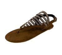 Genérico Sandalia Plana Mujer Comodas Sandalias Barefoot Zapatos Sandalias de Los Pies Breathable Strap Mujeres Renania Del Verano Buckle Beach Abres Confort Mujer (Brown,37)