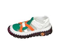 Genérico Sandalia Plana Mujer Cómodas Sandalias dedo Mujer Sandalias de Con Y Cierre,Estilo Alpargata,Ideales para El Verano. Sandalia Cuero Plateadas (White,38)