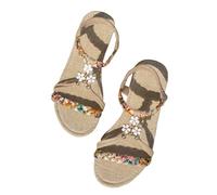 Genérico Sandalia Plana Mujer Comodas Sandalias Playa Mujer Sandalias de,Coreanas de Verano 2026 Nuevas Cuña con Gruesa Y Pez. Confort (Beige,41)