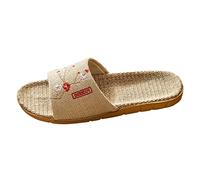 Genérico Sandalia Plana Mujer Sandalias Barefoot Mujer Four Seasons Interior Pareja Chino Impresión Sandalias Cuñas Verano Zapatillas Estar por Casa (Red,39)