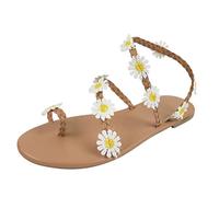 Genérico Sandalia Plana Mujer Sandalias Comodas Mujer Sandalias de Fondo de Verano Mujeres No Fashion Femeninas Verano Transparentes (White,39)
